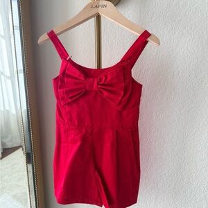 Elegant Red Kids Romper with Bow by